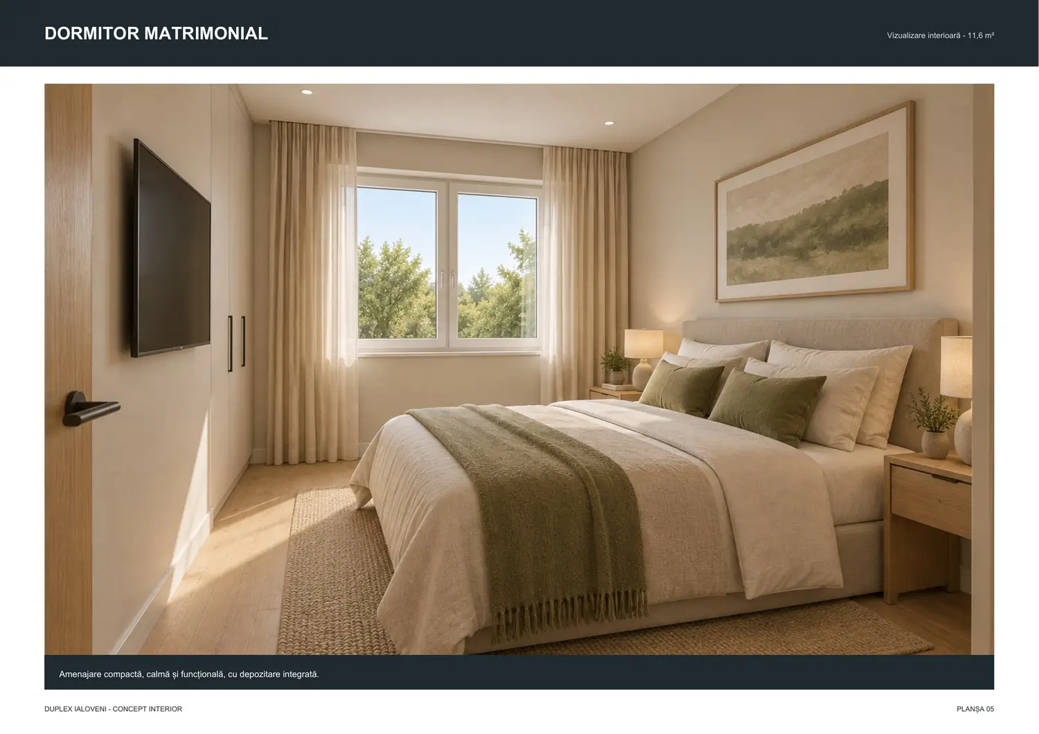 Dormitor matrimonial, 11,6 m²